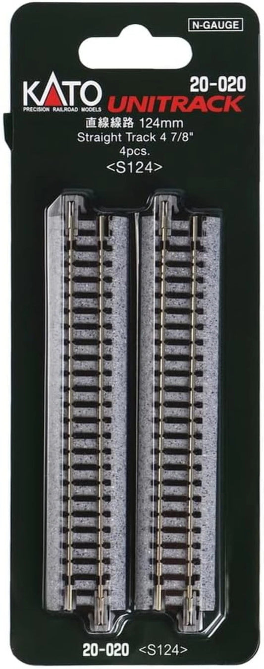 Kato 20-020 N Scale Unitrack N Straight Track 124mm (4 7/8") (4pcs)